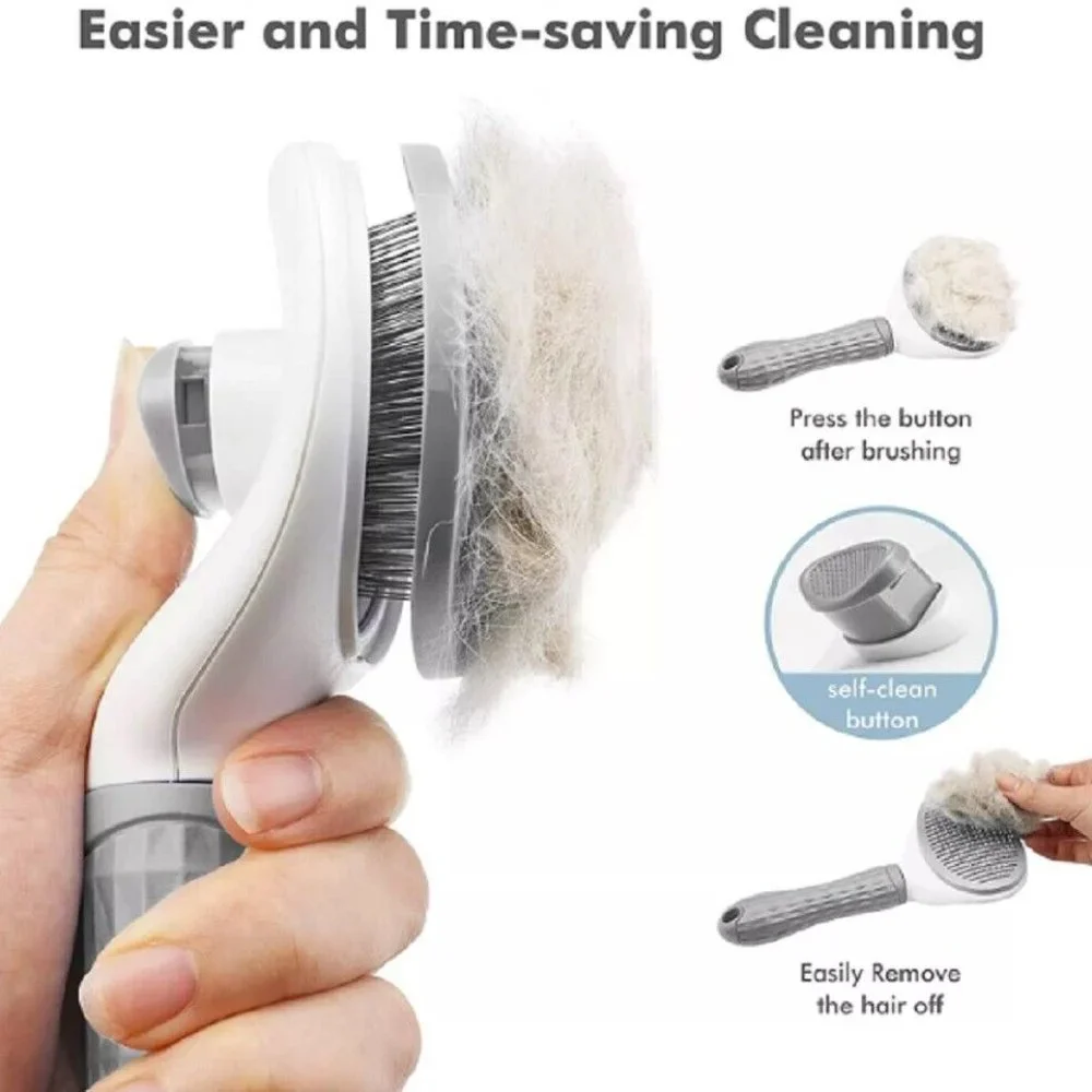 Pet Hair Remover Dog Cat Comb Grooming Massage Deshedding Self Cleaning Brush